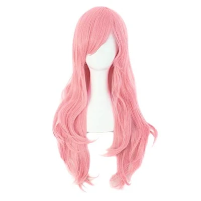 Abbildung von MapofBeauty 28&quot; langes lockiges Haarspitzen Kostüm Cosplay Perücke (rosa)