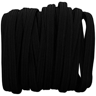 Abbildung von 5m x 5mm Gummiband Schwarz Gummilitze Kochfest z.B. für Masken Mundschutz