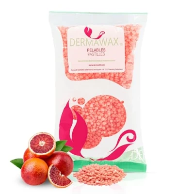 Abbildung von Dermawax Crystal Orange Hypoallergenes Wachs ohne Kolophonium Wachsperlen für sanfte Haarentfernung, Brazilian Waxing, Ganzkörper, Gesicht und Intimbereich, empfindliche Haut 800g