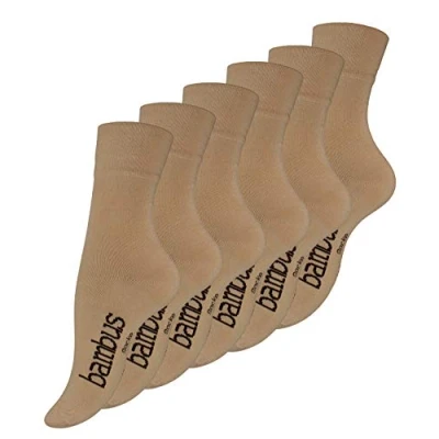 Abbildung von Vincent Creation 6 Paar Bambus Socken, Unisex Bambussocken für Damen und Herren (39 42, Beige)