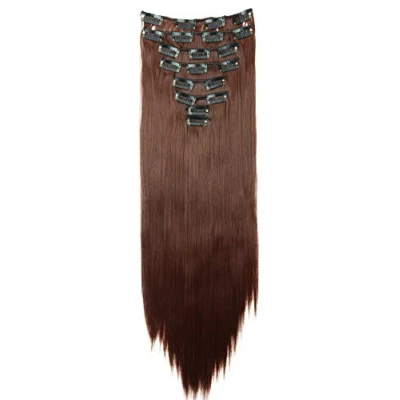 Abbildung von CAISHA XXL 50cm 8 Teile Set CLIP IN EXTENSIONS Nicole Haarverlängerung Haarteil Glatt Kastanienbraun CES109