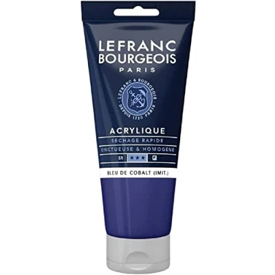 Abbildung von Lefranc Bourgeois 300363 Fine Acrylfarbe Kobaltblau Farbton, 80ml Tube, cremige auf Wasserbasis, schnell trocknend, lichtecht, wasserfest