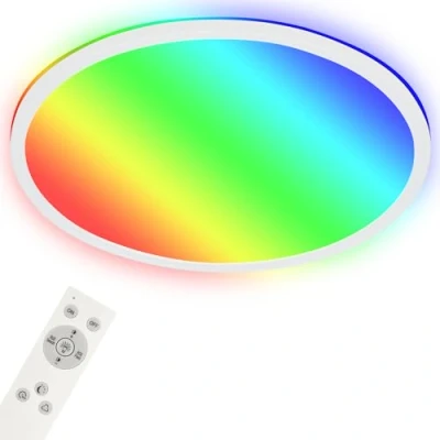 Abbildung von BRILONER LED Deckenlampe flach Smart Home, funktioniert mit Alexa, buntes RGB+W Licht, Lampe, Deckenleuchte, Wohnzimmerlampe, Panel, Schlafzimmerlampe, 42x3,5 cm, Weiß