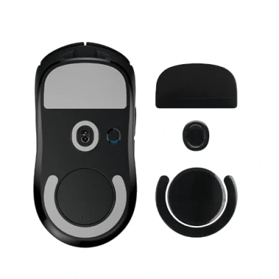 Abbildung von kwmobile Mouse Feet Sticker kompatibel mit Logitech G PRO X Superlight 2 Ersatz Glider Mausfüße passgenau Maus Glides in Schwarz