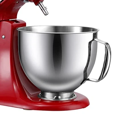 Abbildung von Gdrtwwh Edelstahl Schüssel für KitchenAid 4,5 5 Quart Tilt Head Standmixer, Ersatz mit Mixer Schüssel, spülmaschinenfest