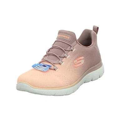 Abbildung von Skechers Damen Summits Bright Charmer Sneaker, Helles mauvenfarbenes Netzkorallenrand, 42 EU