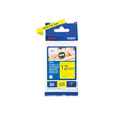 Abbildung von Brother Original P touch Schriftband TZe 631S 12 mm, schwarz auf gelb (kompatibel u.a. mit PT H100LB/R, H105, E100/VP, D200/BW/VP, D210/VP) 4 m lang, laminiert