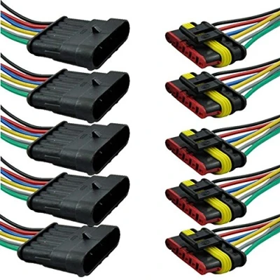 Abbildung von Mintice 5 X 6 Polig Kabel Steckverbinder Stecker Wasserdicht Schnellverbinder Draht Elektrisch Ausrüstung KFZ LKW