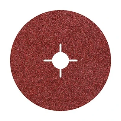 Abbildung von wolfcraft 5 Fiberschleifscheiben 125mm I 2469000 Körnung 100 zur Metallbearbeitung mit dem Winkelschleifer Kunstharzgebunden gemäß Norm EN 13743