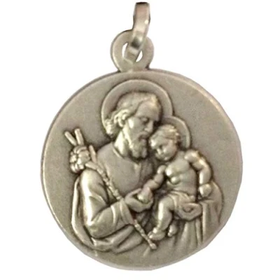 Abbildung von I G J 925 Sterling Silber Medaille von Heiliger Josef Patron der Arbeiter und gute Tod un Universalkirche