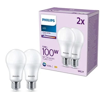 Abbildung von Philips Classic LED E27 Lampe, 100W, matt, neutralweiß, nicht dimmbar, Doppelpack