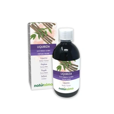 Abbildung von Süßholz oder Lakritz (Glycyrrhiza glabra) Wurzeln Alkoholfreier Urtinktur Naturalma Flüssig Extrakt Tropfen 500 ml Nahrungsergänzungsmittel Veganer