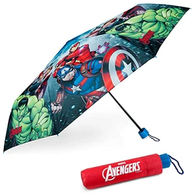Abbildung von BONNYCO Regenschirm Kinder Avengers Sturmfest mit Verstärkter Struktur Klappschirm für Tasche, Rucksack oder Reise Klein Jungen Geschenke