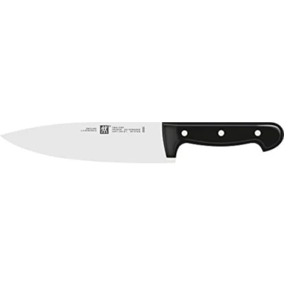 Abbildung von ZWILLING Twin Chef Kochmesser, Klingenlänge: 20 cm, Großes Klingenblatt, Rostfreier Spezialstahl/Kunststoff Griff im Nietendesign, Schwarz