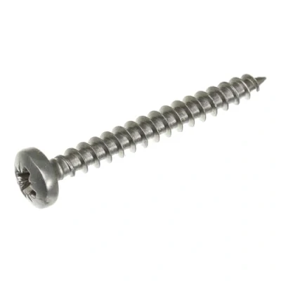 Abbildung von SECCARO Spanplattenschraube Halbrundkopf 4 x 35 mm, Edelstahl V2A VA A2, Holzschraube mit Vollgewinde, Kreuzschlitz/PZ, 200 Stück
