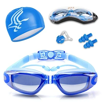 Abbildung von Schwimmbrille Für Erwachsene Taucherbrille Kinder Damen Herren Anti Beschlag UV Schutz Wasserdicht Klare Sicht Selbsteinstellbare GrÖße
