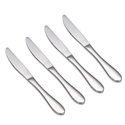 Abbildung von VANRA Kinder Messer 4 Jahre Essmesser Set, Edelstahl Kinderbesteck Steakmesser für Mädchen Junge,4 Stück ab 3 Jahren,Sliber