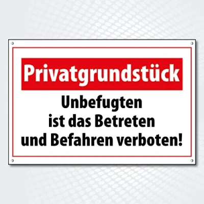 Abbildung von Hochwertiges Schild aus Alu Dibond mit UV Schutzlackierung &quot; PRIVATGRUNDSTÜCK&quot; 200 x 300 mm rechteckig Betreten Verboten Befahren Hinweisschild Wetterfestem Alu/Dibond
