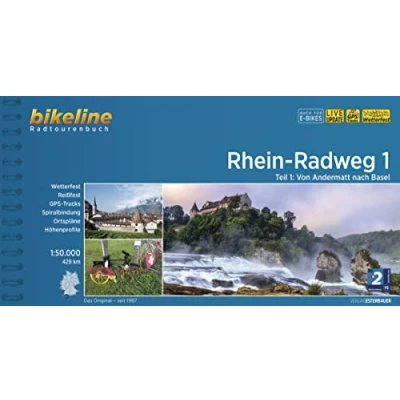 Abbildung von Rhein Radweg / 1: Von Andermatt nach Basel, 1:50.000, 429 km, wetterfest/reißfest, GPS Tracks Download, LiveUpdate (Bikeline Radtourenbücher)