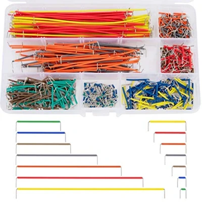 Abbildung von QIMEI SHOP Jumper Kabel Kit Breadboard Wires Male zu 14 Verschiedene Längen Sortiert mit Kunststoffbox 560 Stück