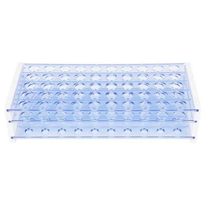 Abbildung von Labasics Reagenzglasständer, 3 Stufiger Abnehmbarer Blauer Kunststoff Reagenzglasständer für Laborwissenschaftliche Experimente, 16 mm 50 Platz