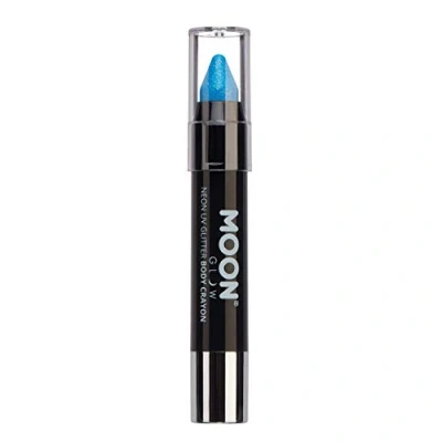 Abbildung von Moon Glow, Neon UV Glitzer Gesichtsmalstift/Körperkreiden Make up für Gesicht und Körper, leuchtet hell unter Beleuchtung (Blau, 3,5 g)