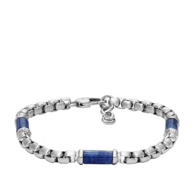 Abbildung von Fossil Sodalith Armband, Herren, Größe: One Size, Silber