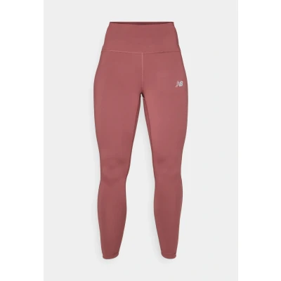 Abbildung von New Balance Sleek HIGH RISE Legging Tights, Damen, Größe: Small, Washed burgundy