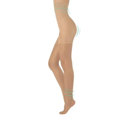 Abbildung von CALZITALY Figurformende Shaper Feine Stützstrumpfhose Hoher Taille mit Bauchweg Effekt Schwarz, Hautfarbe S, M, L, XL, 2XL, 3XL, 4XL 20 DEN Made in Italy (4XL, Soleil)