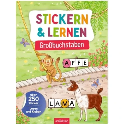 Abbildung von Stickern &amp; Lernen Großbuchstaben: Über 250 Sticker Lesen und Kleben Pädagogisch wertvoller Stickerspaß ab 5 Jahren
