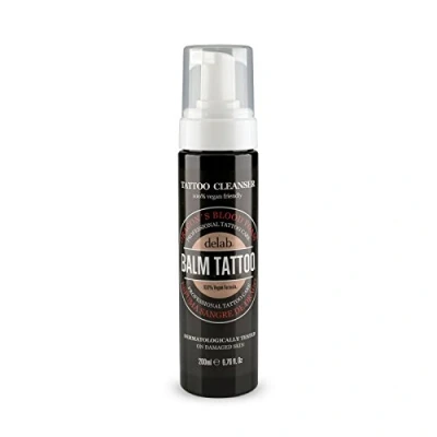 Abbildung von BALM Tattoo Reinigungsschaum, 200 ml, professionelle Pflege und Reinigung der Haut, für jeden Hauttyp, vegan, antioxidantisch, mit Aloe Vera