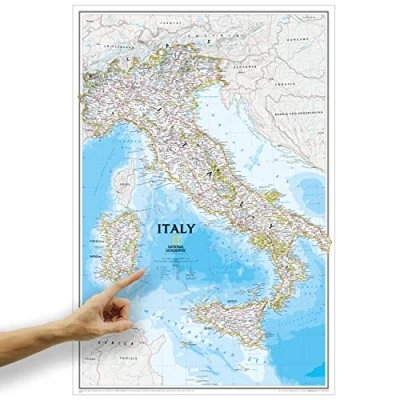 Abbildung von ORBIT Globes &amp; Maps Italien Landkarte, Kartenbild von National Geographic Landkarte classic, Aktuell 2019, 59 x 87 cm, englisch