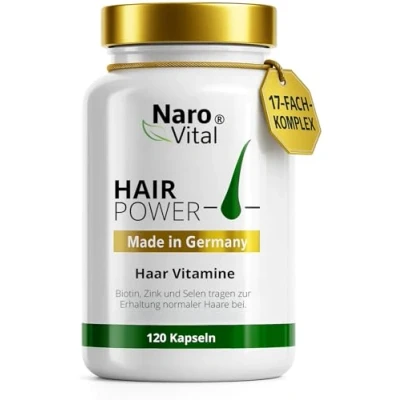 Abbildung von Haar Vitamine Hochdosiert mit Biotin, Zink, Selen, OPC, Hirse Extrakt (reich an Silizium und Kieselerde) 120 Kapseln (2 Monate) &amp; Bartwuchs Frauen Männer