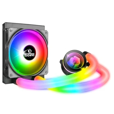 Abbildung von EMPIRE GAMING Guardian P W120 Watercooling AIO PC Gamer CPU Kühlung Flüssigkeit ARGB 3 Pins 5V 1x120MM Intel LGA 1700/1200/115X/1366/2066/2011, AMD AM5/AM4 Schwarz