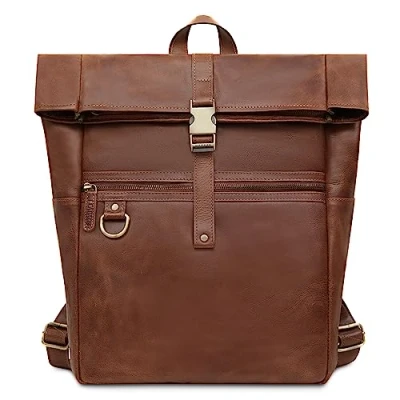 Abbildung von LEABAGS Leder Rucksack Damen &amp; Herren I Echtleder Premium Daypack Eleganter Backpack Frauen Männer Lederrucksack