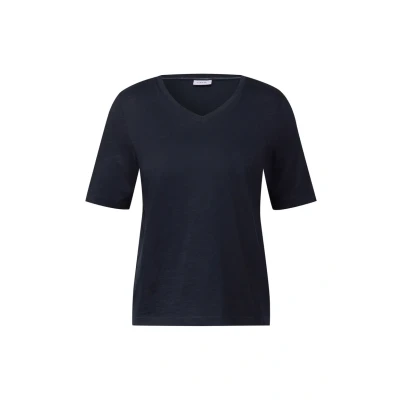 Abbildung von Cecil Damen 3227699 Basic V Neck Shirt, universal Blue, Large