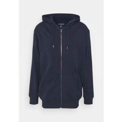 Abbildung von Jack &amp; Jones Jjebasic ZIP HOOD Sweatjacke, Herren, Größe: 6XL, Navy blazer