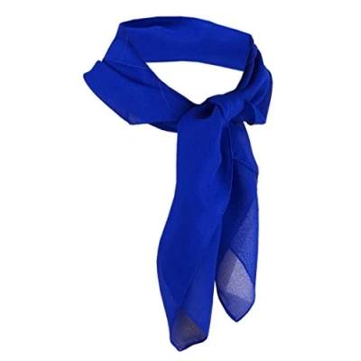 Abbildung von TigerTie Damen Chiffon Nickituch in blau royalblau einfarbig unicolor Halstuch Größe 50 cm x