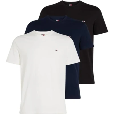 Abbildung von Tommy Jeans 3 PACK Tshirt basic, Herren, Größe: 54, Ecru black dark night navy