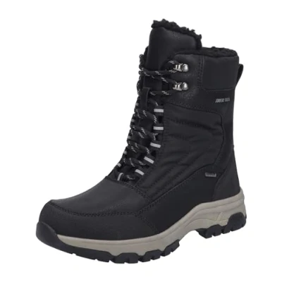 Abbildung von Josef Seibel Damen Winterstiefel Davos 52,Weite G (Normal),Wechselfußbett,wasserdicht,schnürstiefel,gefüttert,tex,schwarz,40 EU