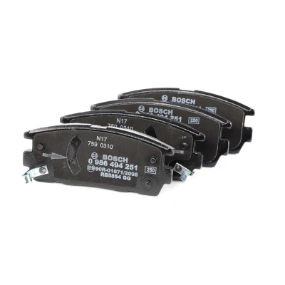 Abbildung von BOSCH 0 986 494 251 Bremsbelagsatz Low Metallic mit akustischer Verschleißwarnung Anti Quietsch Blech, Montageanleitung CHEVROLET: Captiva