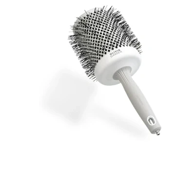 Abbildung von Olivia Garden Expert Blowout Shine Weiß &amp; Grau 80 Runde, antistatische Keramikbürste für glänzende und frizzfreie Blowouts