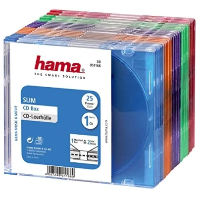 Abbildung von Hama CD Hülle »CD Leerhülle Slim 25er Pack Farbig Schutzhülle für CDs versch. Farben«