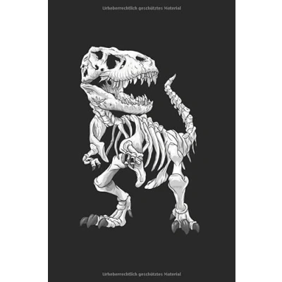 Abbildung von T Rex Skelett Dino Notizbuch: Dinosaurier Notizheft A5 liniert Schreibheft Notizblock für Jungen Journal Schreibblock Geschenk Tyrannosaurus Heft mit Linien