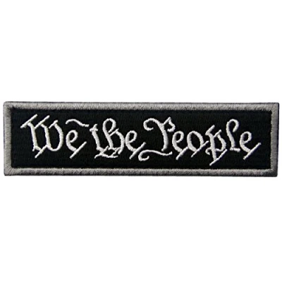Abbildung von We The People Wir Die Leute Taktisch Moral Applique Bestickter Aufnäher mit Haken und Flauschbänder, Weiß Schwarz