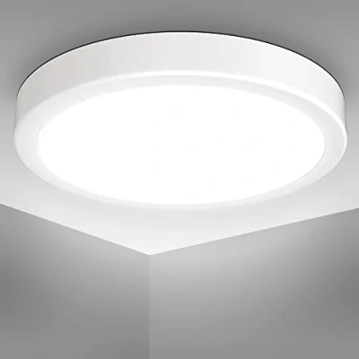 Abbildung von B.K.Licht LED Deckenlampe mit neutralweißer Lichtfarbe, 18 Watt, 2000 Lumen, Deckenleuchte, Lampe, Wohnzimmerlampe, Schlafzimmerlampe, Küchenlampe, Deckenbeleuchtung, 28x4 cm, Weiß