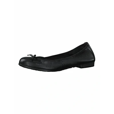 Abbildung von MARCO TOZZI Damen Ballerinas aus Leder mit Schleife, Schwarz (Schwarz), 36 EU