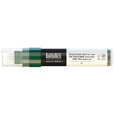 Abbildung von Liquitex 4610317 Professional Paint Marker, Acrylmarker mit hochpigmentierte Acrylfarbe auf Wasserbasis für den Innenbereich &amp; Außenbereich, breite Spitze Phthalogrün Blauton