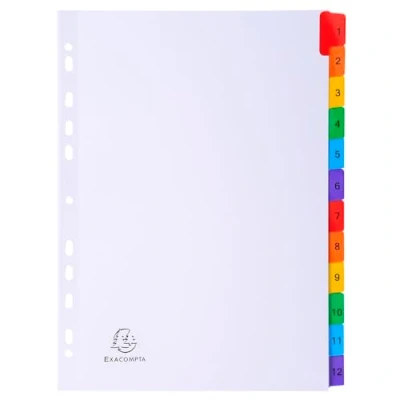 Abbildung von Exacompta MWD1 5Z Karton Register 1 5 für DIN A4 aus teilig volle Höhe 21 x 29,7 cm weiß, verstärkte Taben mit Indexseite Trennblätter Trennstreifen Ordner