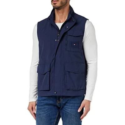 Abbildung von Tommy Hilfiger Herren Weste Sail Vest Ärmellos, Blau (Desert Sky), S